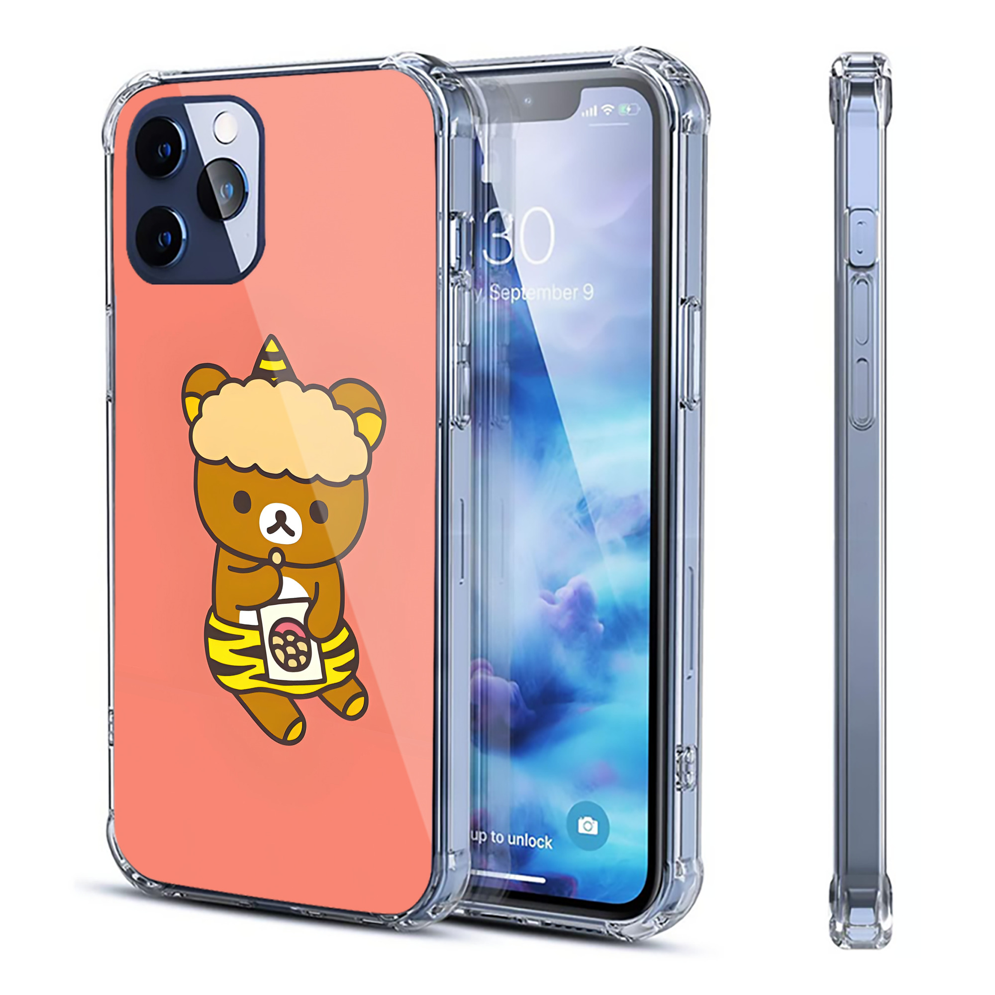 （画像用） リラックマ リラックマ キイロイトリ Rilakkuma Korilakkuma Kiiroitori 【iPhone 12シリーズ対応】透明スマホケース（クリアソフトケース）